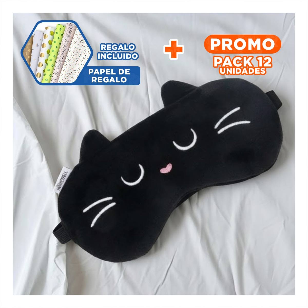 Pack12 Cubierta Con Gel Negro Reutilizable para Descanso Y+Papel Regalo