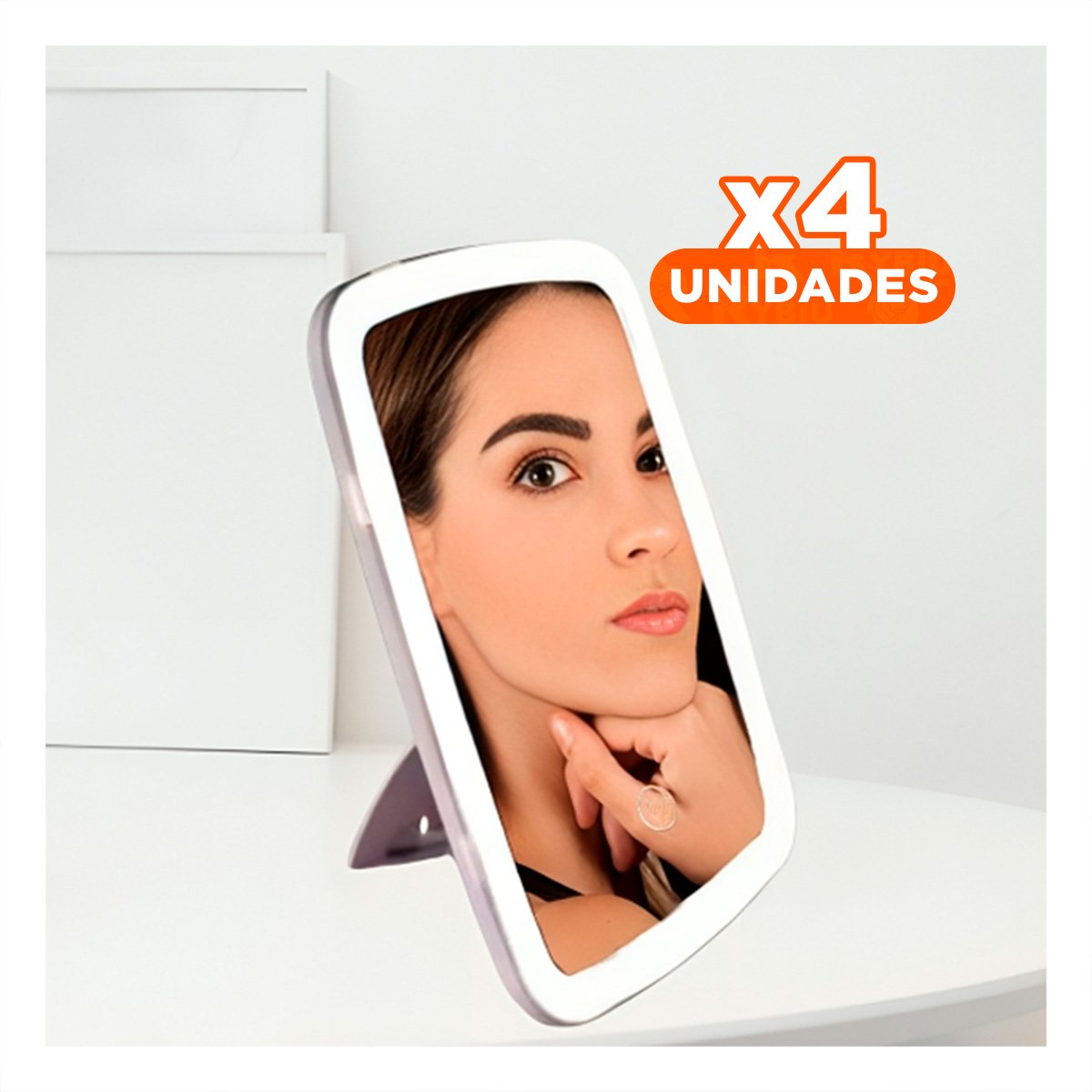 Pack4 Superficie Iluminada Led Tactil para Maquillaje Blanco Profesional