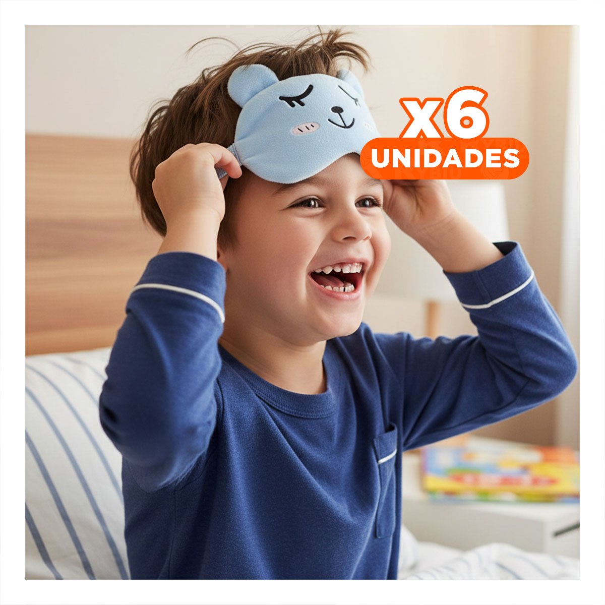 Pack6 Antifaz para Ojos con Gel de Uso Diario y Relajacion Celeste Y+Regalo Sticker