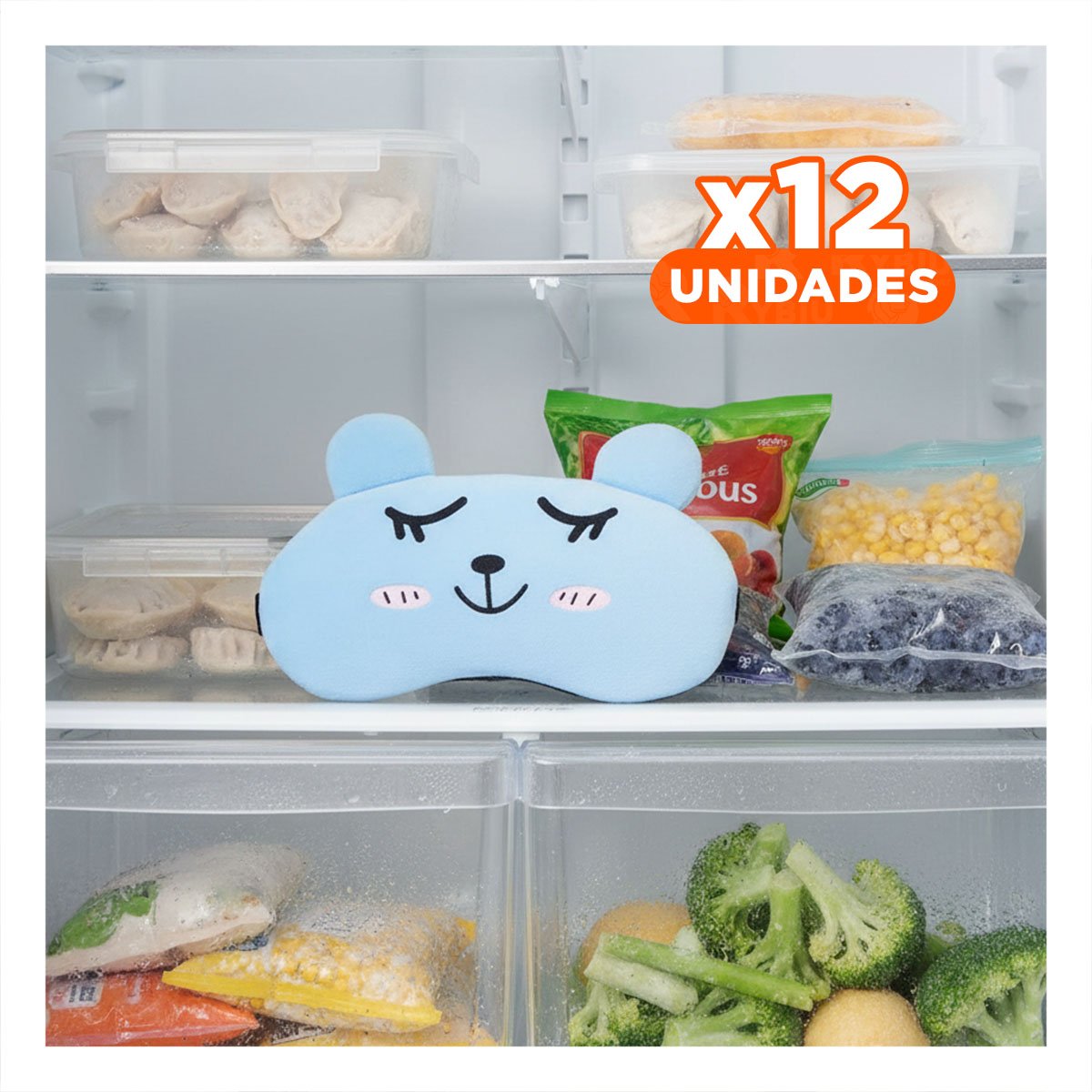 Pack12 Mascara para Ojos con Gel Comoda y Reutilizable Celeste