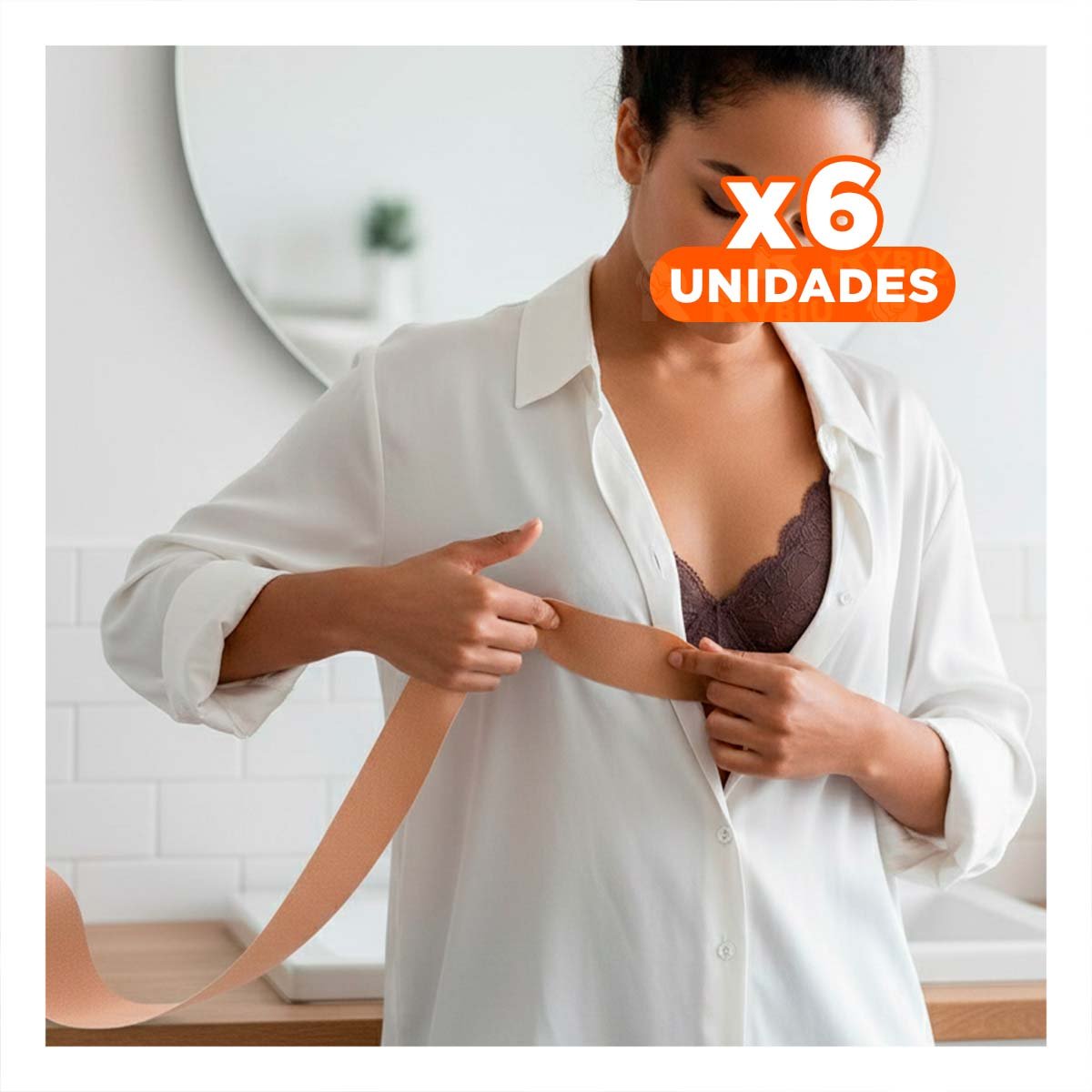 Pack6 Cinta para Busto Nude Levanta y Modela en Moda Mujer Y+Regalo Sticker