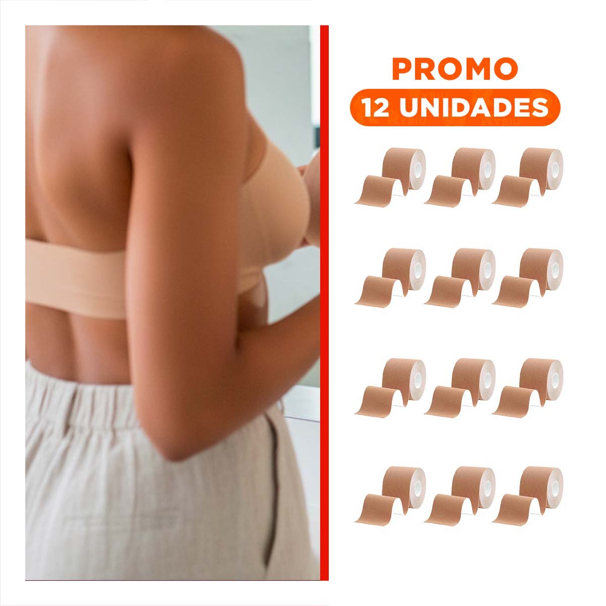 Pack12 Faja para Busto Nude Levanta y Moldea en Moda Mujer Y+Regalo Sticker