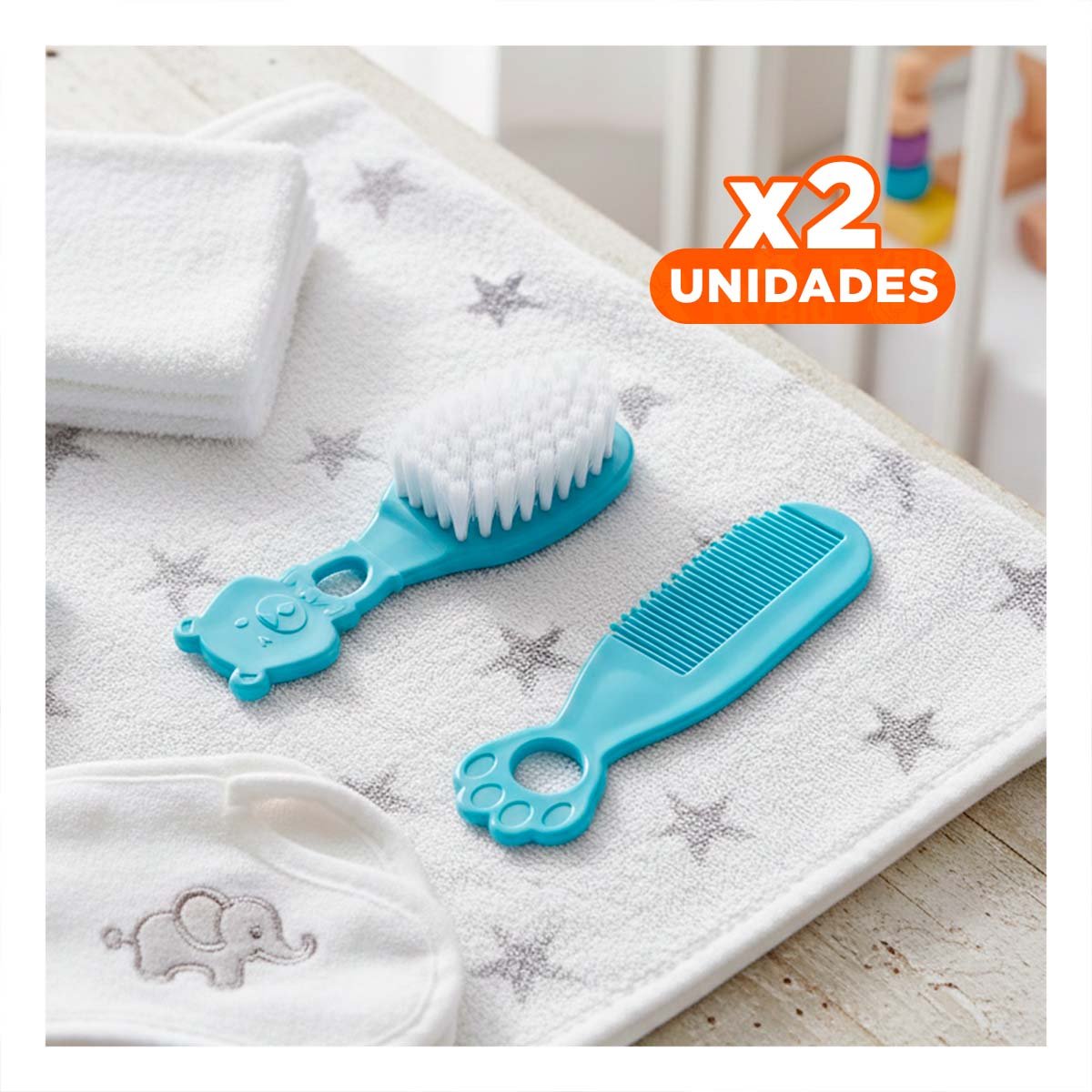 Pack2 Equipo Portatil para Bebe 6 Piezas Azul para Uso Diario Y+Regalo Sticker