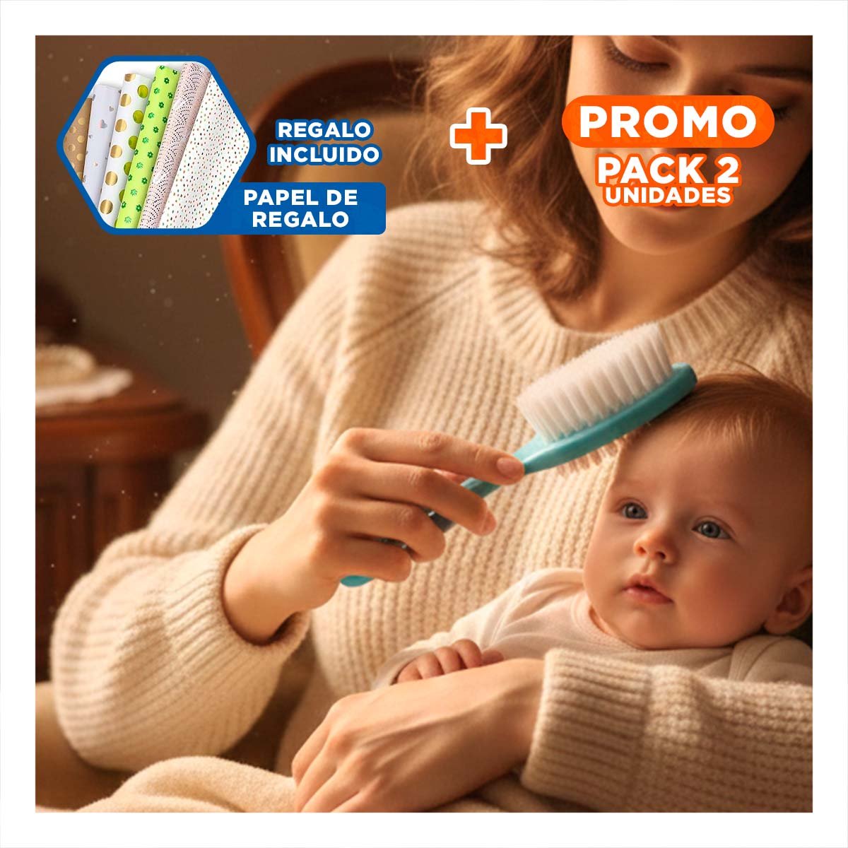 Pack2 Estuche Portatil para Bebe 6 Piezas Azul para Mamitas Y+Papel Regalo