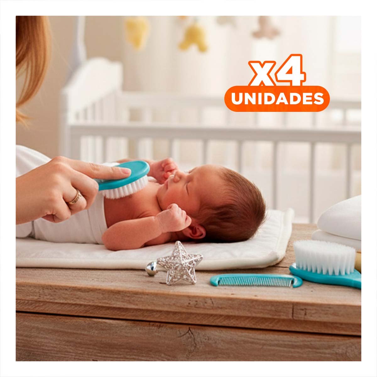 Pack4 Kit Esencial para Bebe 6 Piezas Azul para Aseo