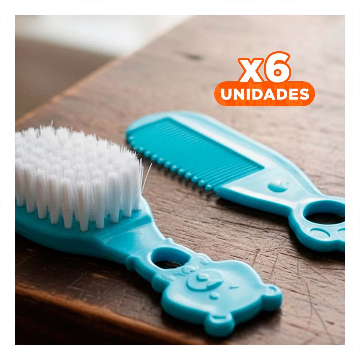 Pack6 Kit Basico para Bebe 6 Piezas Azul para Cuidado Personal Y+Regalo Sticker