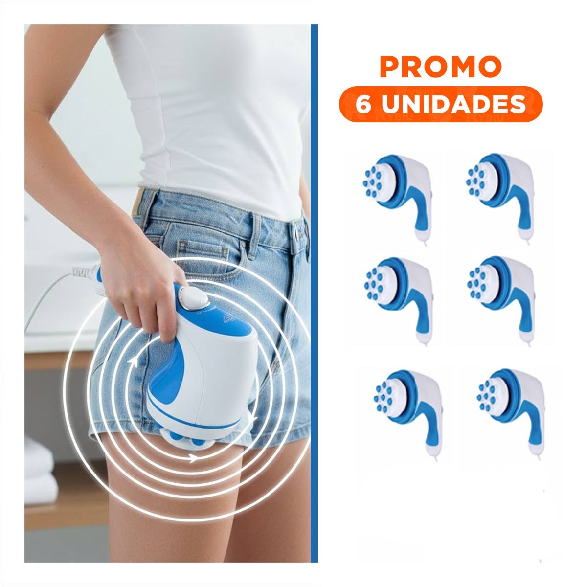 Pack6 Masajeador Moderno Relax Tone Blanco para Masaje Corporal