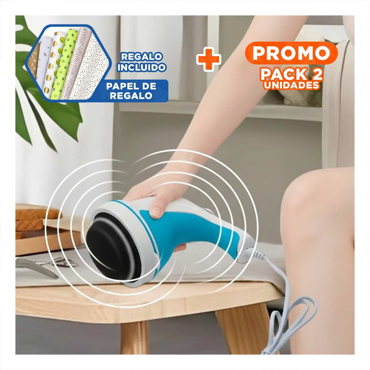 Pack2 Aparato Corporal Relax Tone Blanco con Sistema Vibrador Y+Papel Regalo