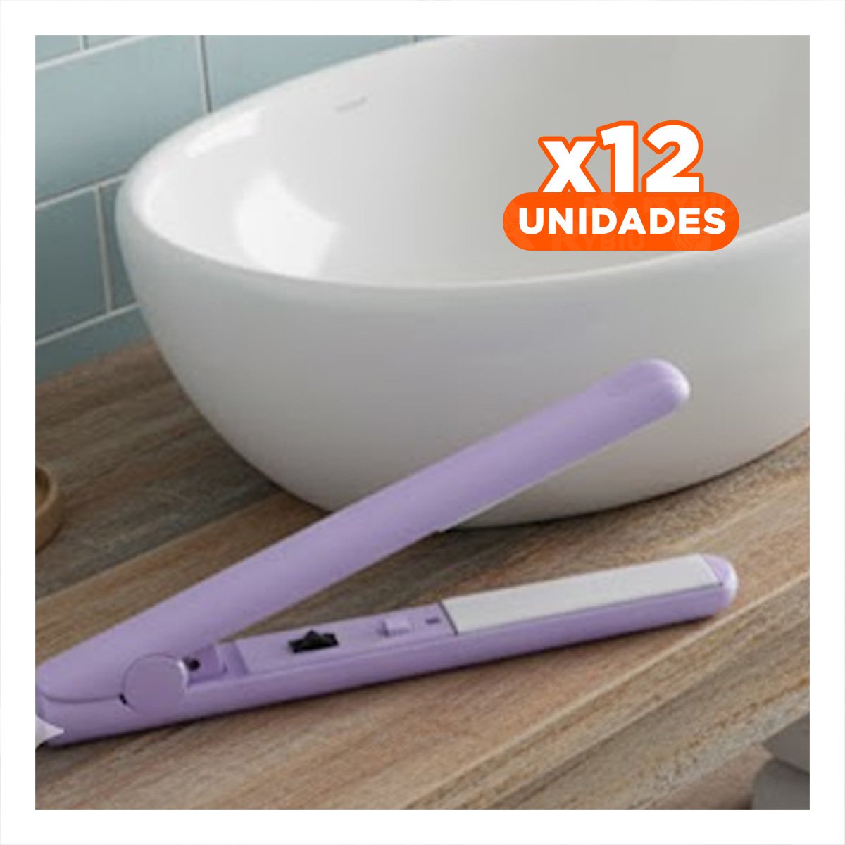 Pack12 Alisadora Moderna de Cabello Mini Lila Portatil y Ligera