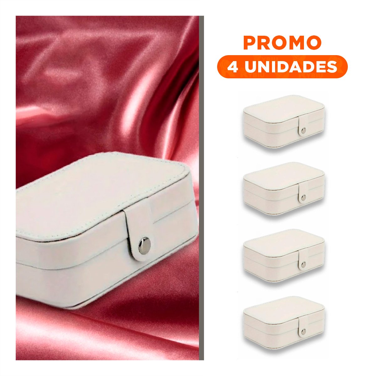 Pack4 Organizador Blanco 16x11x5 Cm Comodo y Seguro Y+Regalo Sticker