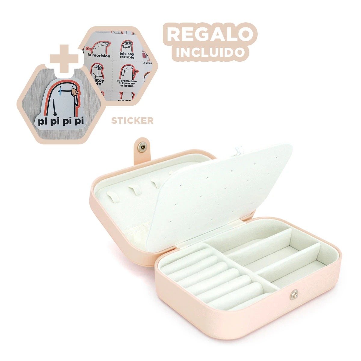 Estuche Beige Claro 16x11x5 cm Resistente y Compacto Y+Regalo Sticker