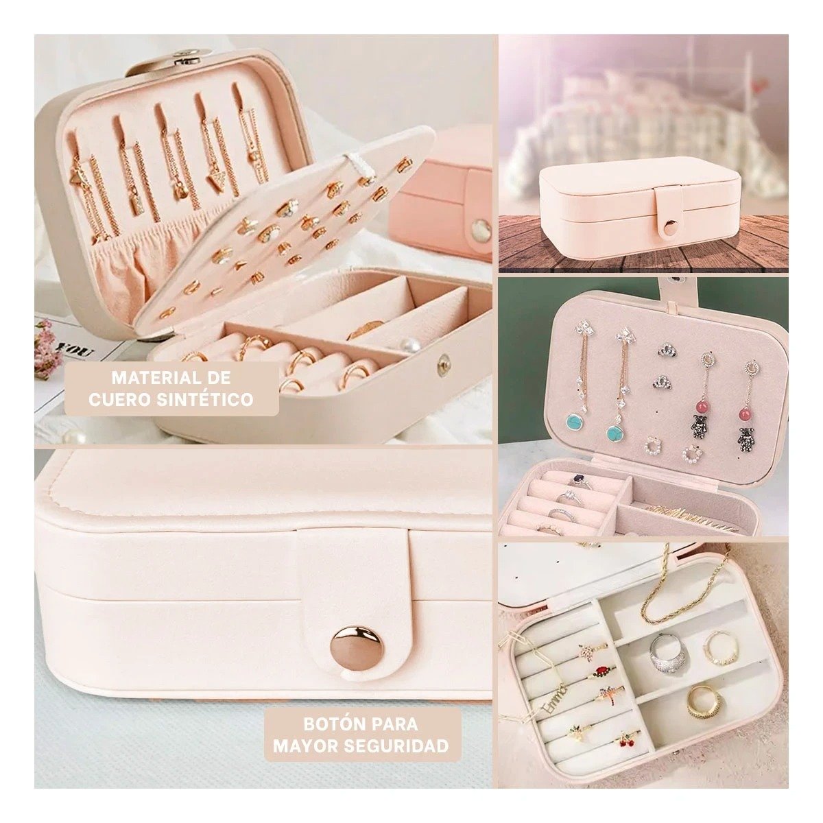 Porta Joyas Beige Claro 16x11x5 cm Ligero y Comodo Y+Post It