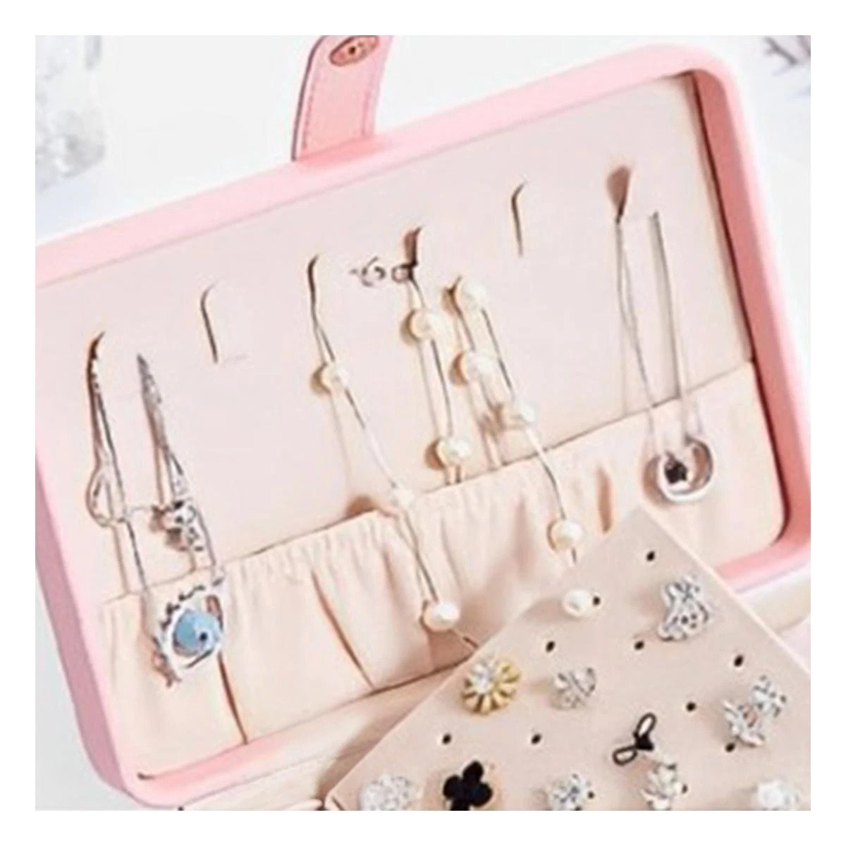 Joyero 22x14 cm Rosado para Anillos Pulseras Collares y Aretes Y+Ligas Regalo