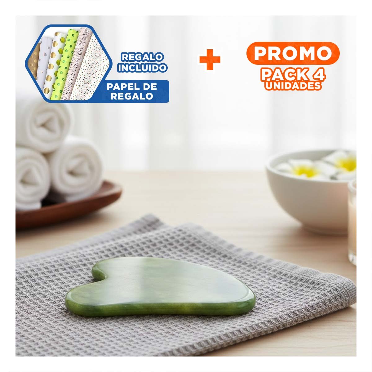 Pack4 Dispositivo Verde para Suavizar y Relajar la Piel del Rostro Y+Papel Regalo