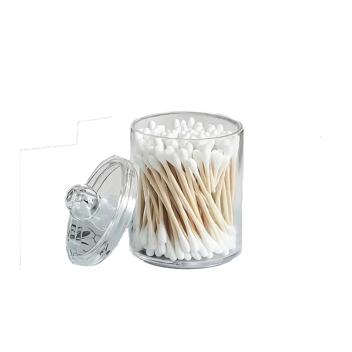 Recipiente Doble con Tapa para Hisopos y Algodon Y+Papel Regalo