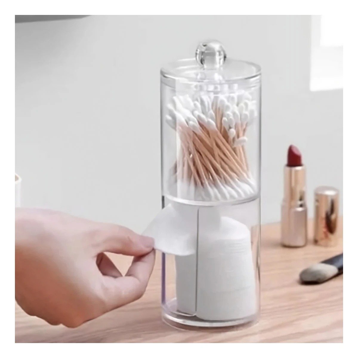 Recipiente Doble de Bano Transparente para Accesorios