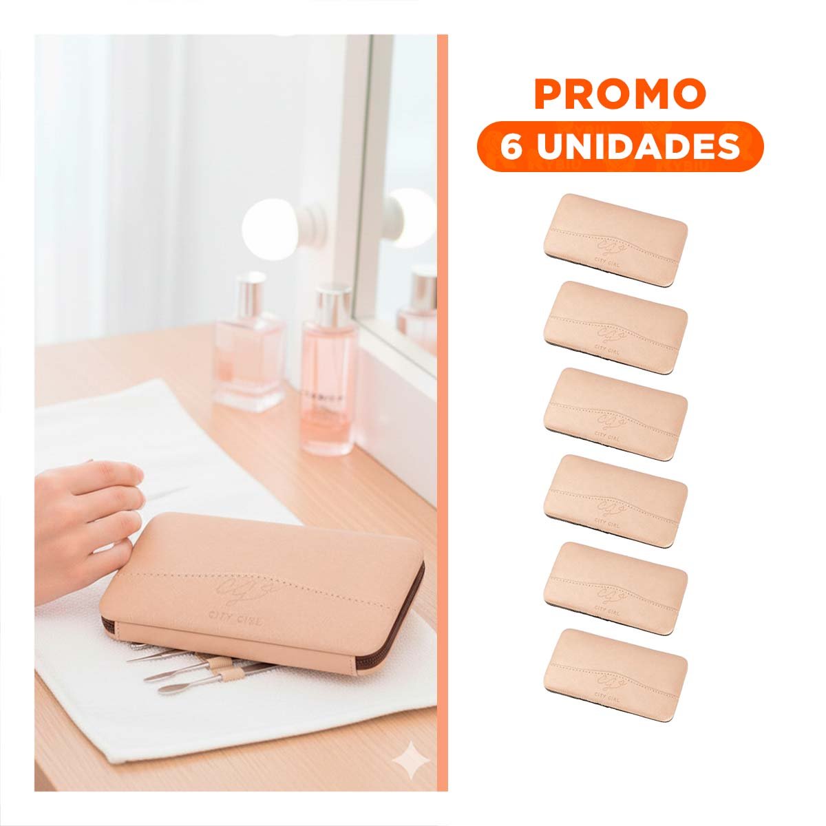 Pack6 Maletin Organizador para Uñas 12 Piezas Manicure y Pedicure Melon