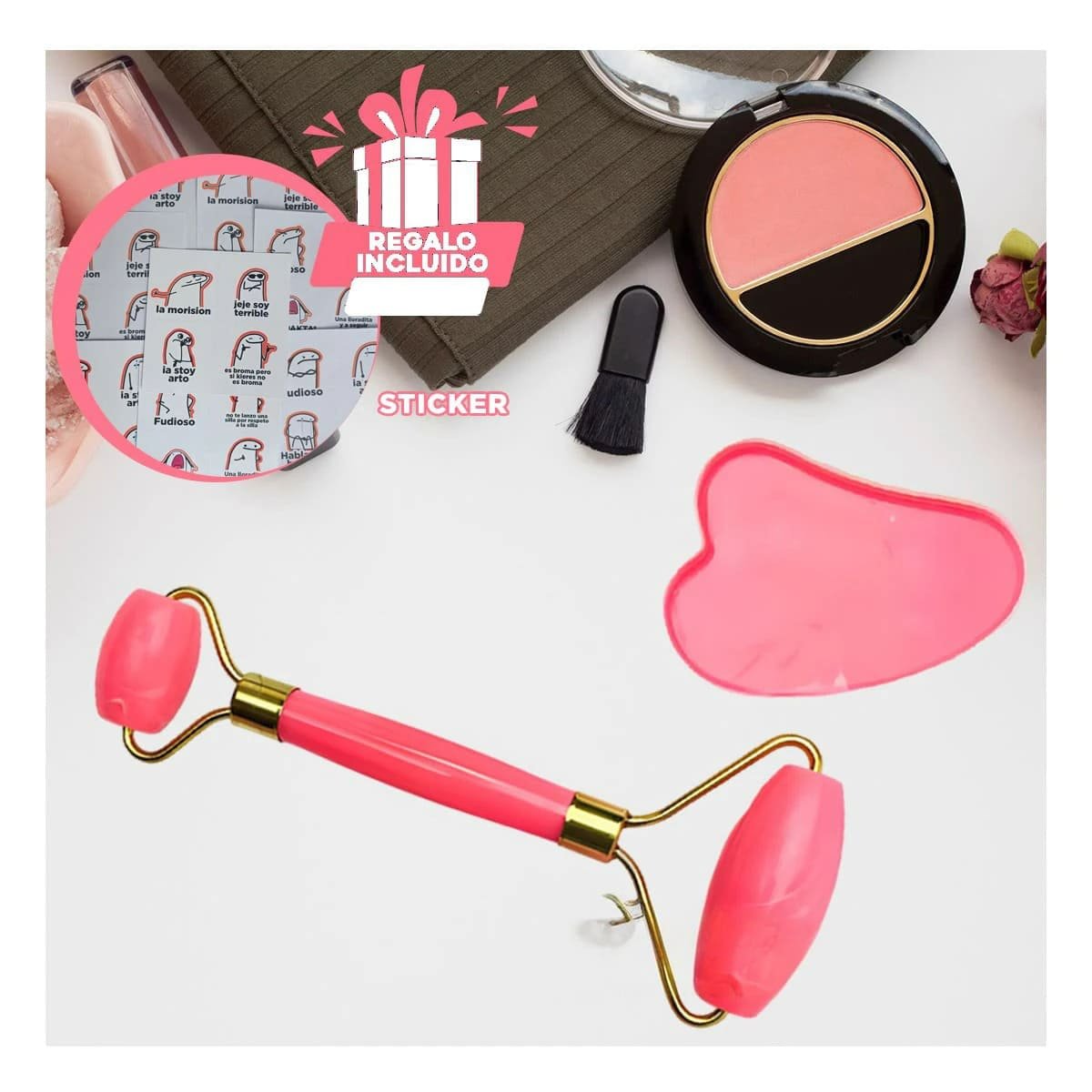 Aparato Rosado Set de 2 de Plastico para Spa Casero y Bienestar Y+Regalo Sticker