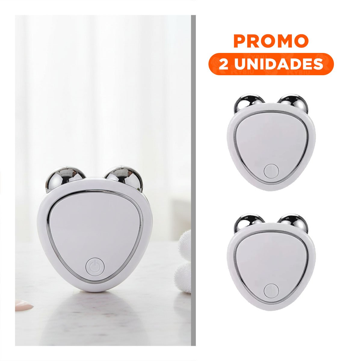 Pack2 Accesorio de Cuidado Triangulo de Doble Rodillo Blanco para Piel Firme y Suave