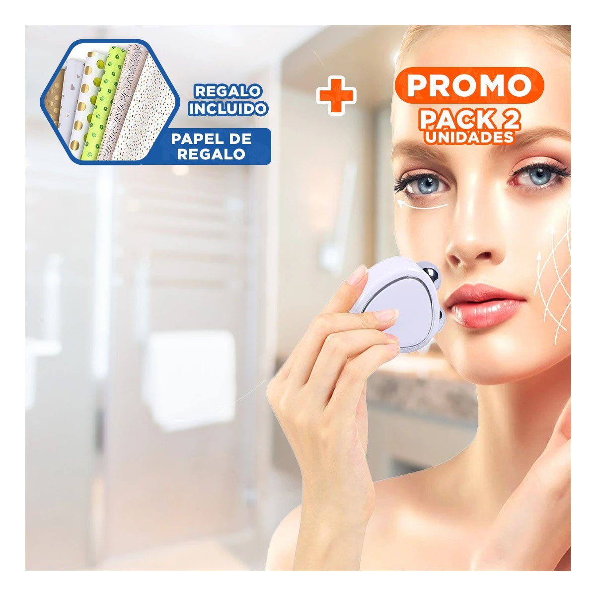 Pack2 Accesorio de Relajacion Triangulo de Doble Rodillo Blanco Y+Papel Regalo