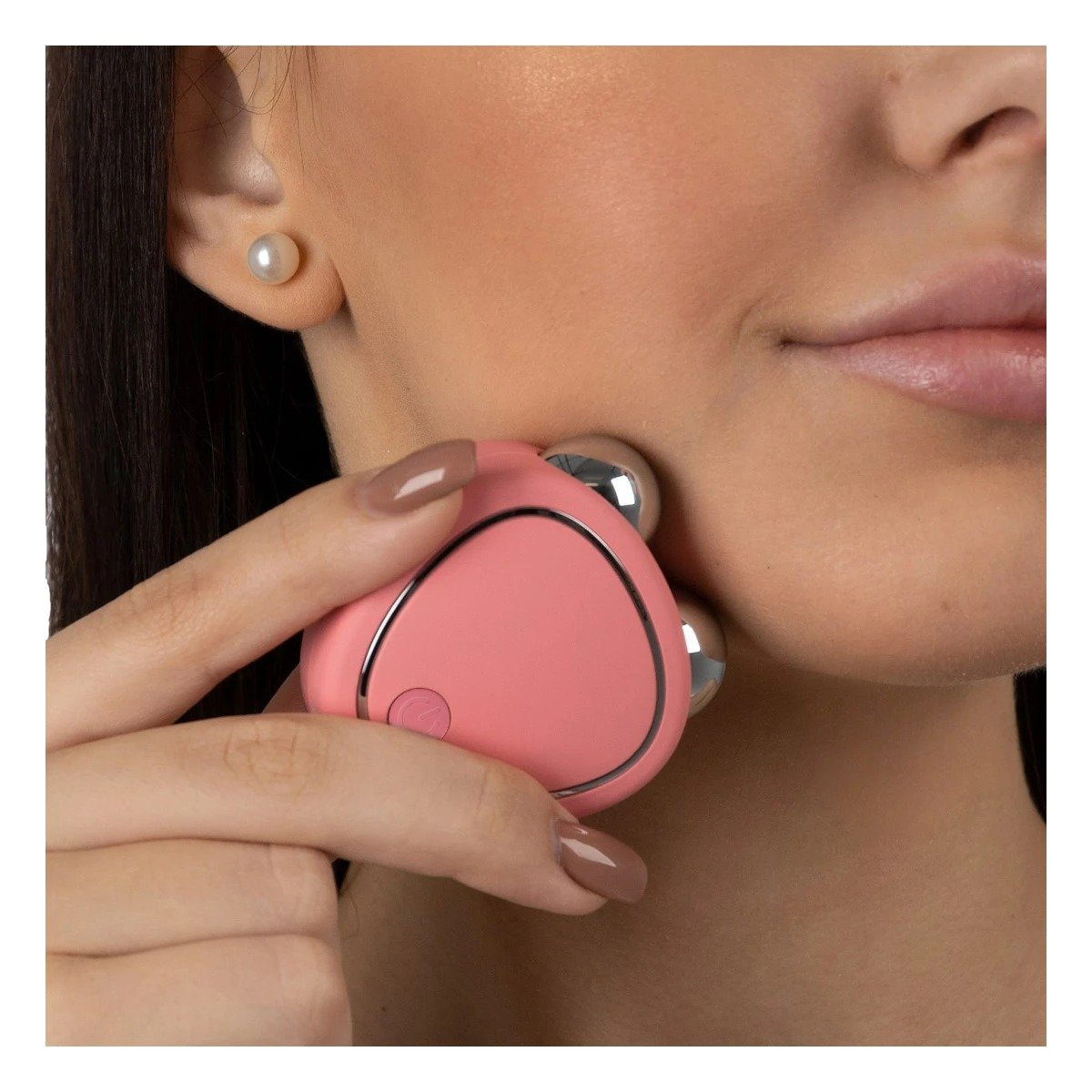 Accesorio de Cuidado Triangulo de Doble Rodillo Rosado para Piel Firme y Suave Y+Ligas Regalo