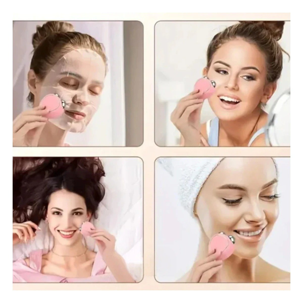 Herramienta de Cuidado Triangulo de Doble Rodillo Rosado para Uso Personal Diario Y+Post It