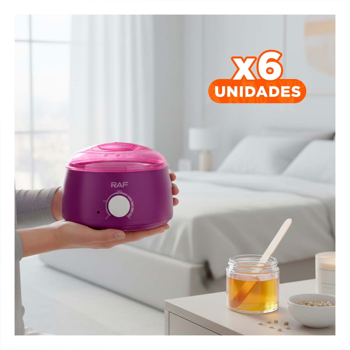 Pack6 Calentador Duradero para Cera Morado Electrico Y+Regalo Sticker