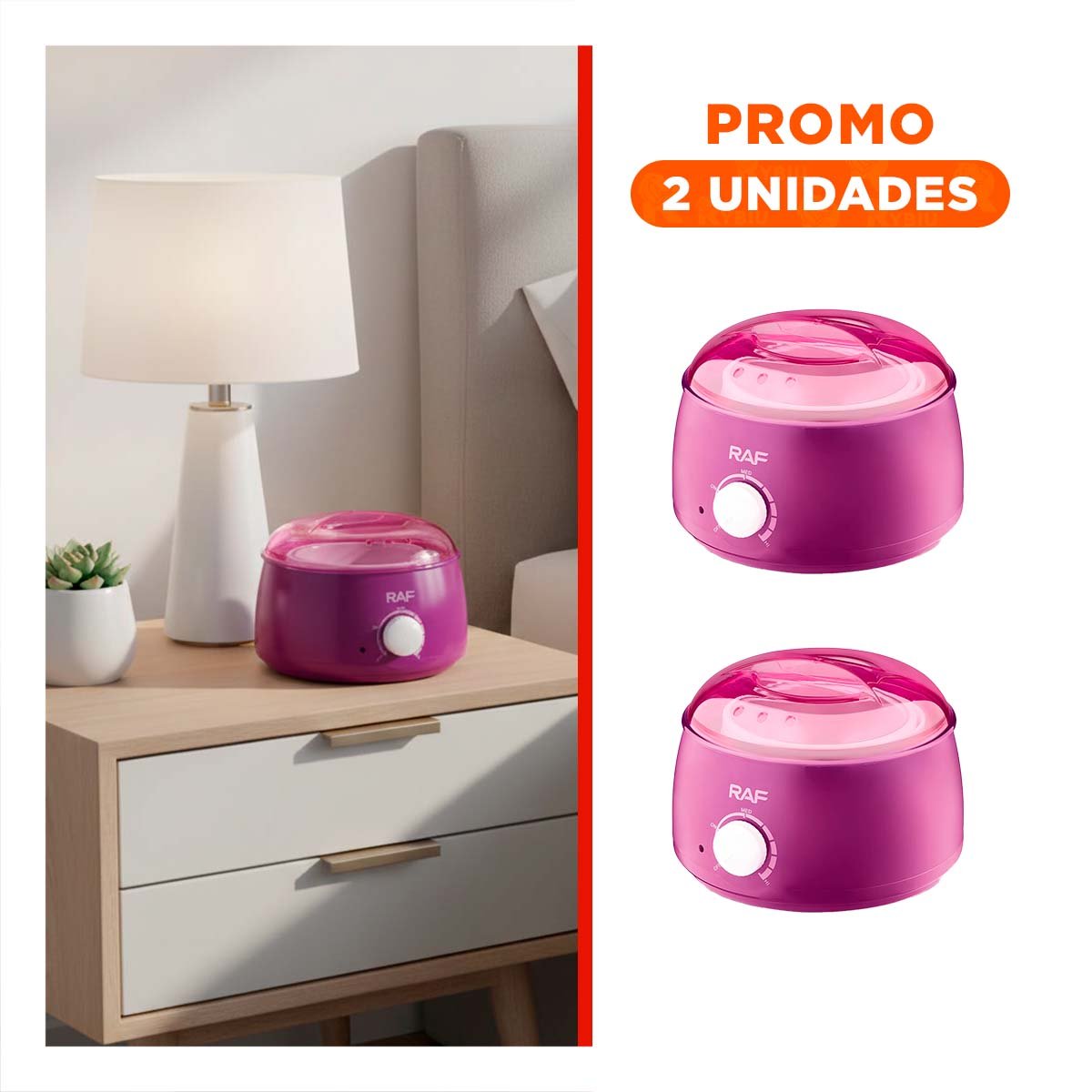 Pack2 Olla Moderna para Cera Morado Electrica