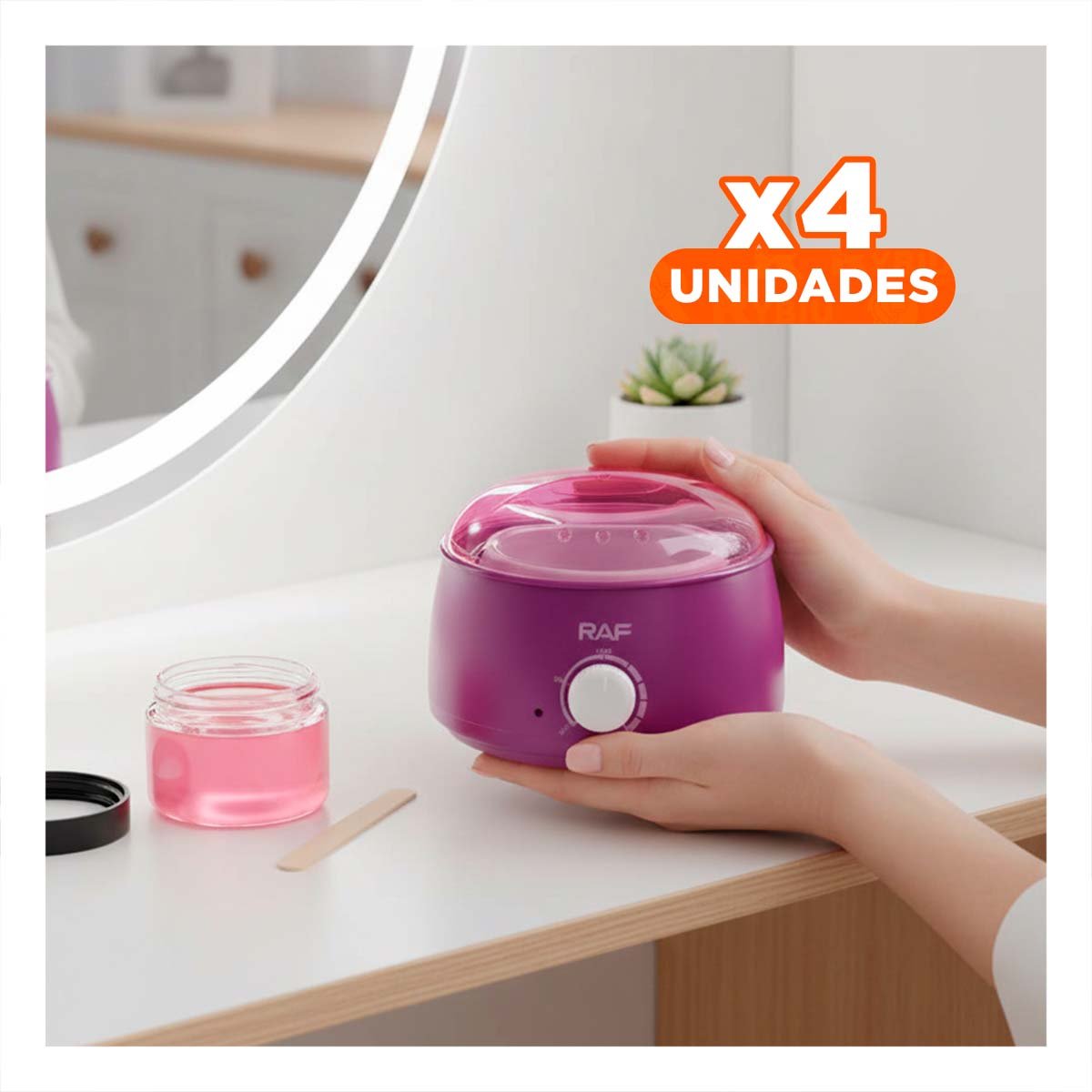 Pack4 Calentador Practico para Cera Morado Electrico