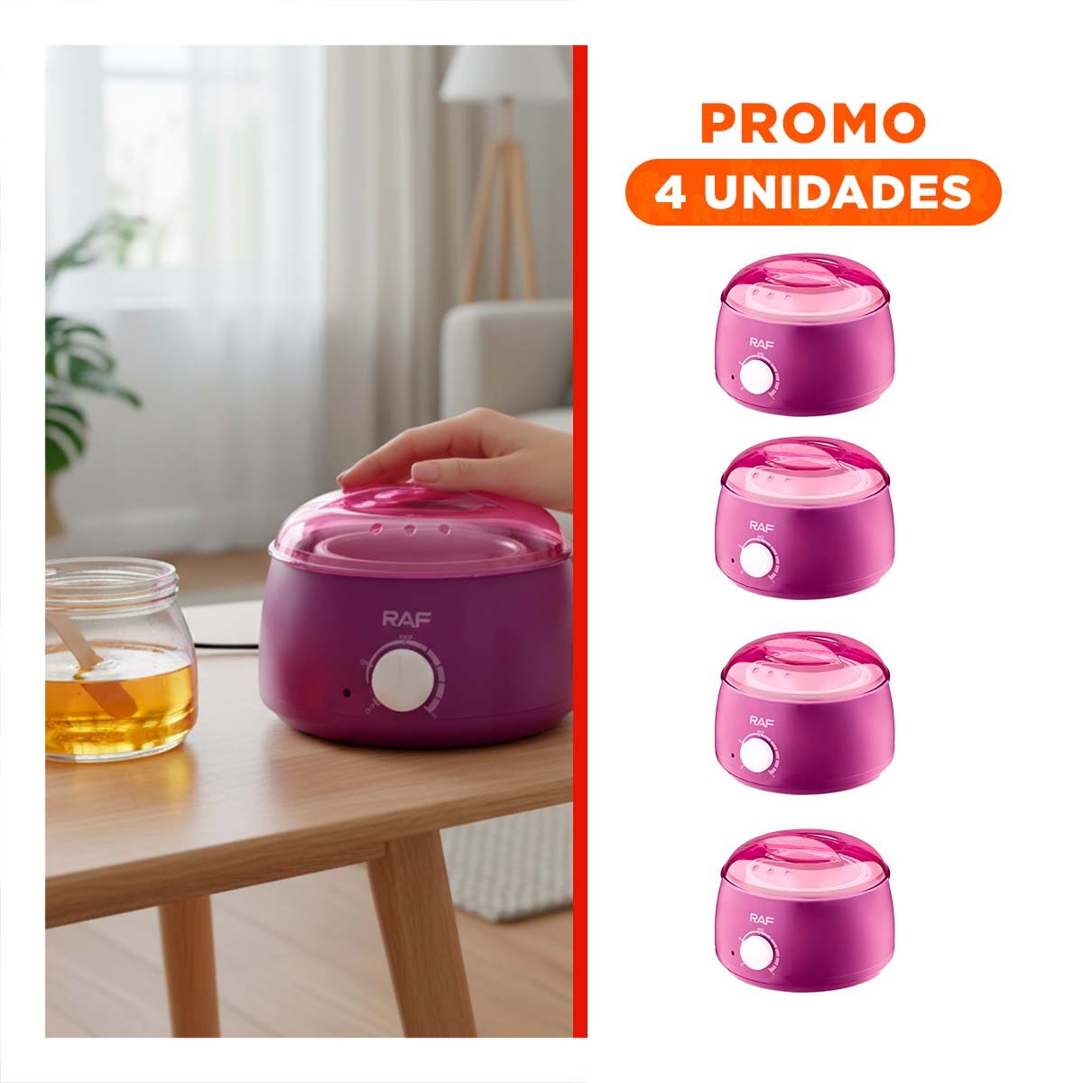 Pack4 Olla Practica para Cera Morado Electrica Y+Regalo Sticker