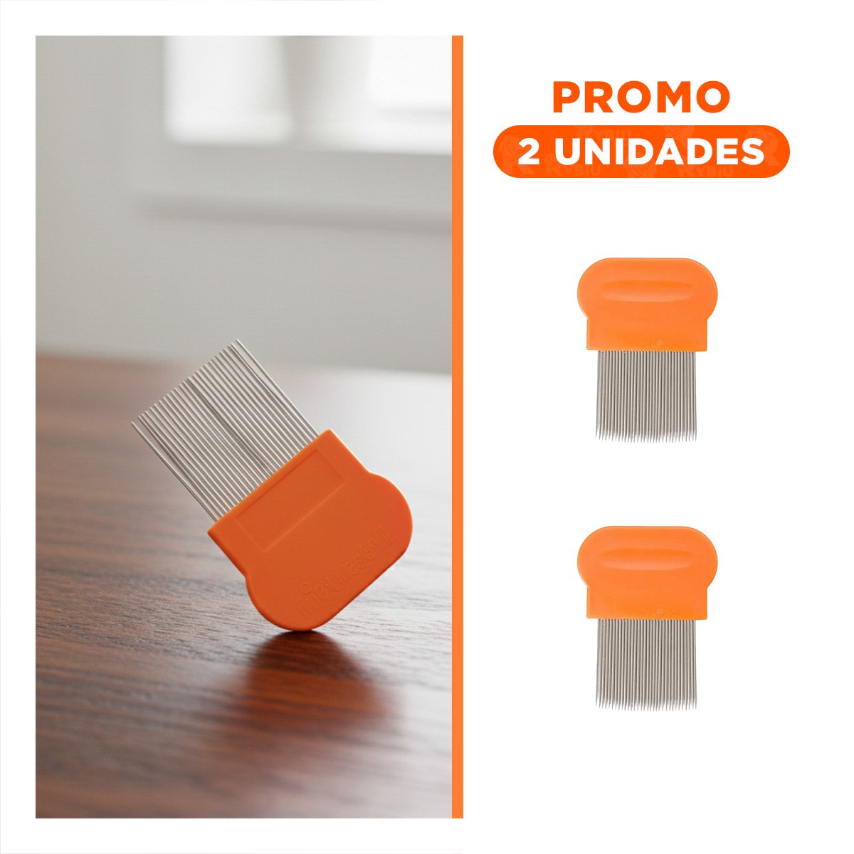 Pack2 Herramienta Clasica Naranja para Piojos y Liendres Resistente en Hogar