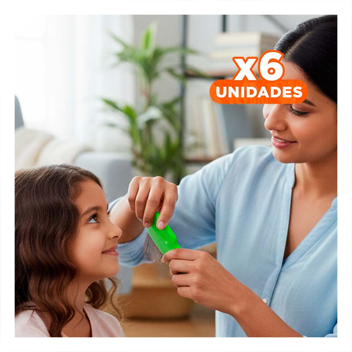 Pack6 Peineta para Piojos y Liendres Verde Fina y Duradera para Hogar Y+Regalo Sticker