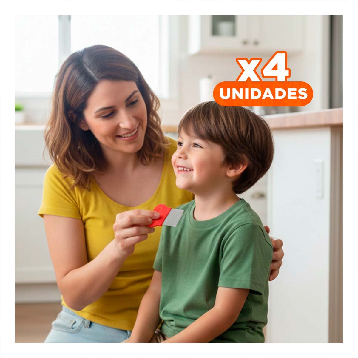 Pack4 Peine para Piojos y Liendres Rojo Resistente y Comodo en Casa