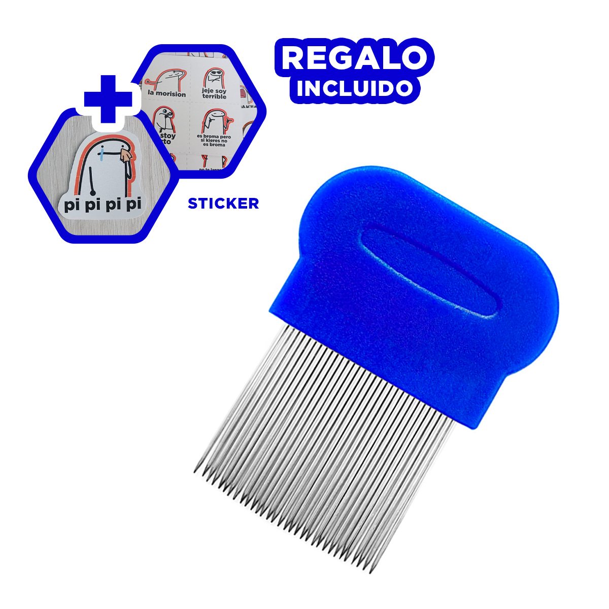 Aplicador Compacto Azul para Piojos y Liendres Facil de Usar en Hogar Y+Regalo Sticker