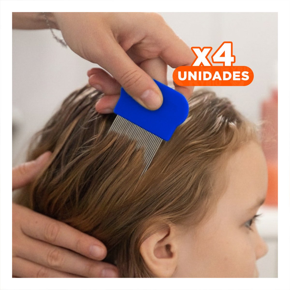 Pack4 Peine para Piojos y Liendres Azul Resistente y Comodo en Casa