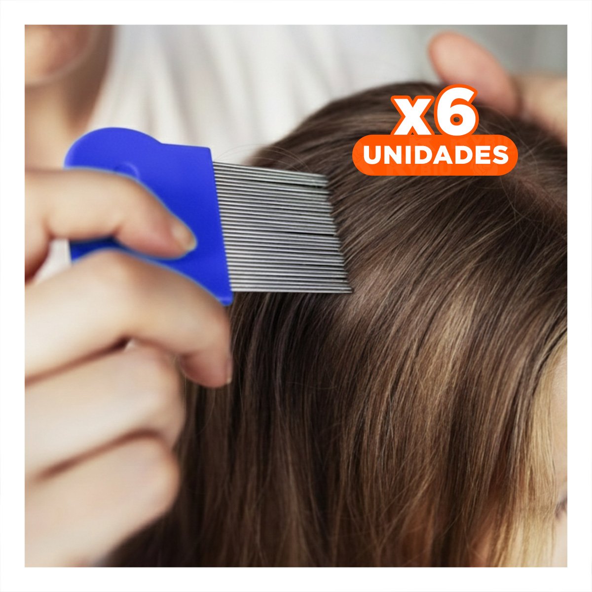 Pack6 Peineta para Piojos y Liendres Azul Fina y Duradera para Hogar Y+Regalo Sticker