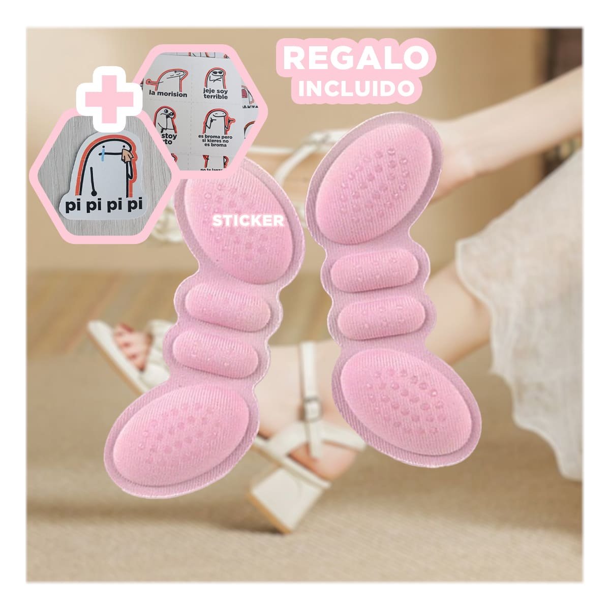 Cobertor de Talon Rosado Adhesivo que Protege y Mejora la Experiencia Y+Regalo Sticker