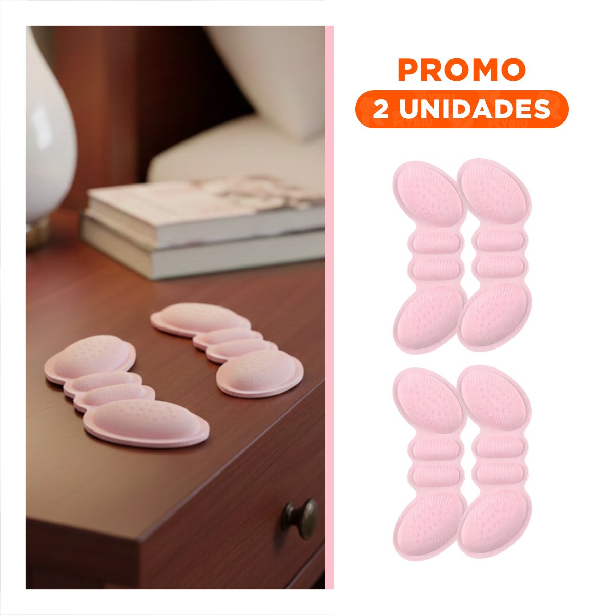 Pack2 Cubierta de Talon Rosado Adhesivo que Mantiene tus Pies Protegidos y Seguros