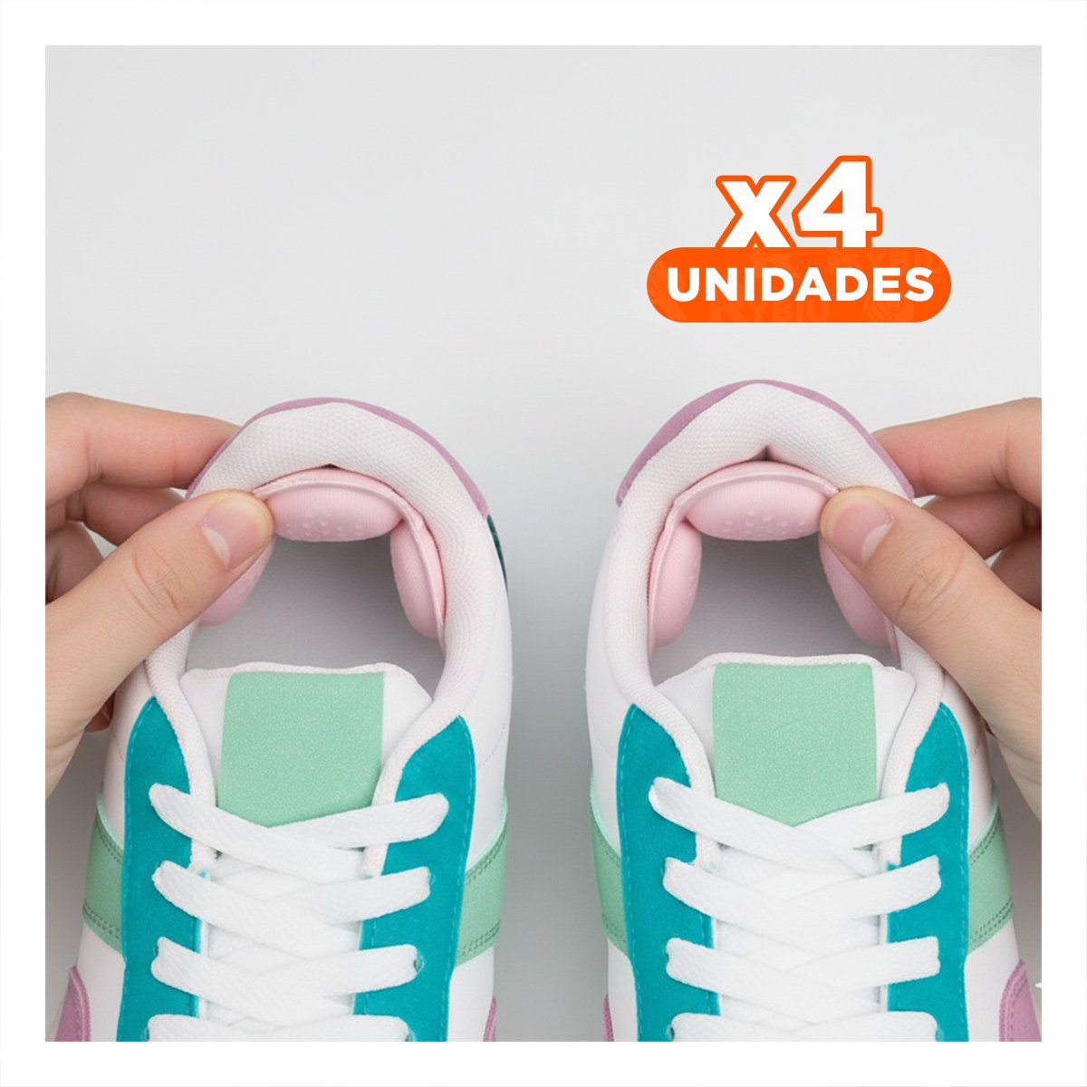 Pack4 Acolchado de Talon Adhesivo Rosado Suave y Comodo para Caminar sin Molestias