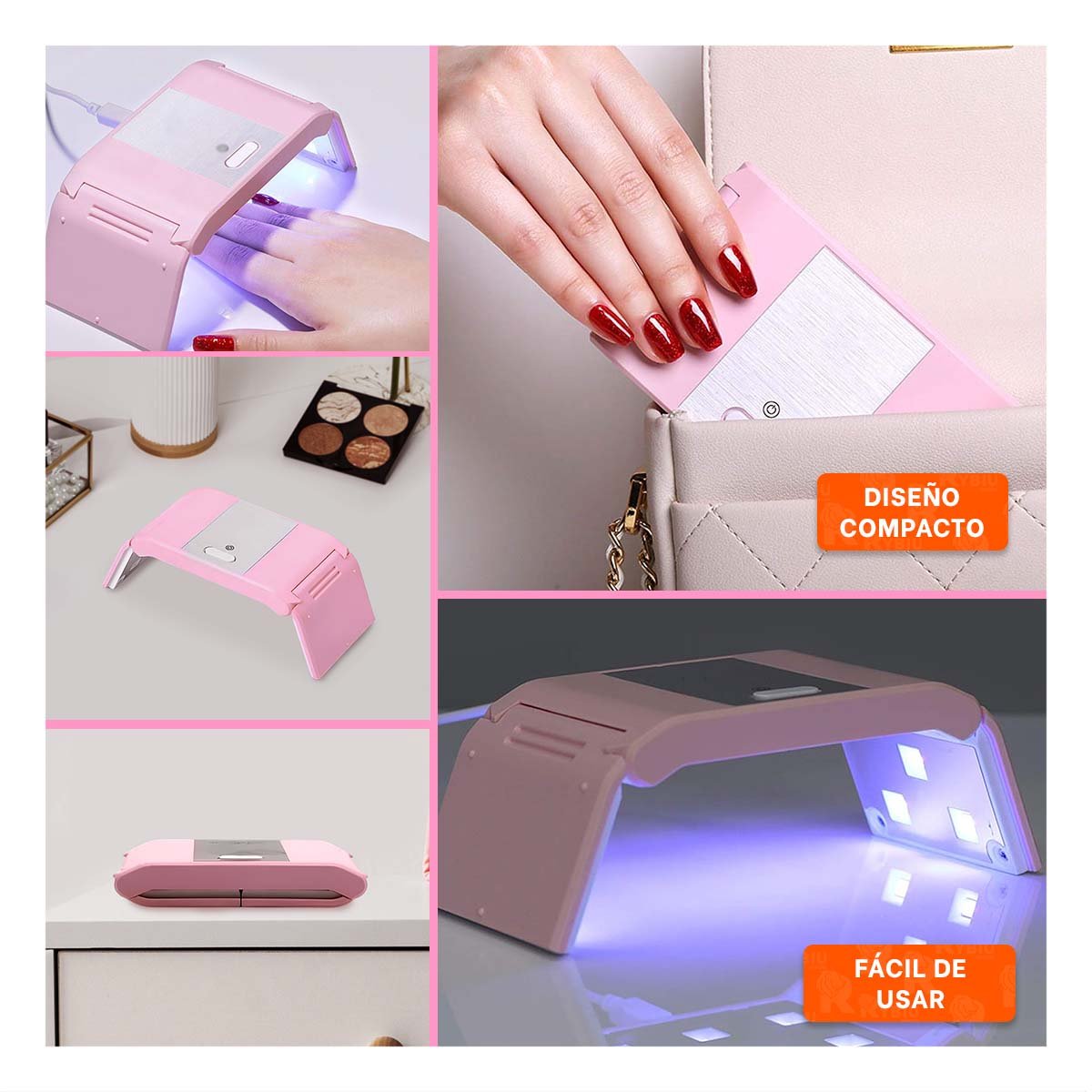 Soporte para Uñas Portatil Rosado Funcional y Elegante para Secado Rapido Y+Post It