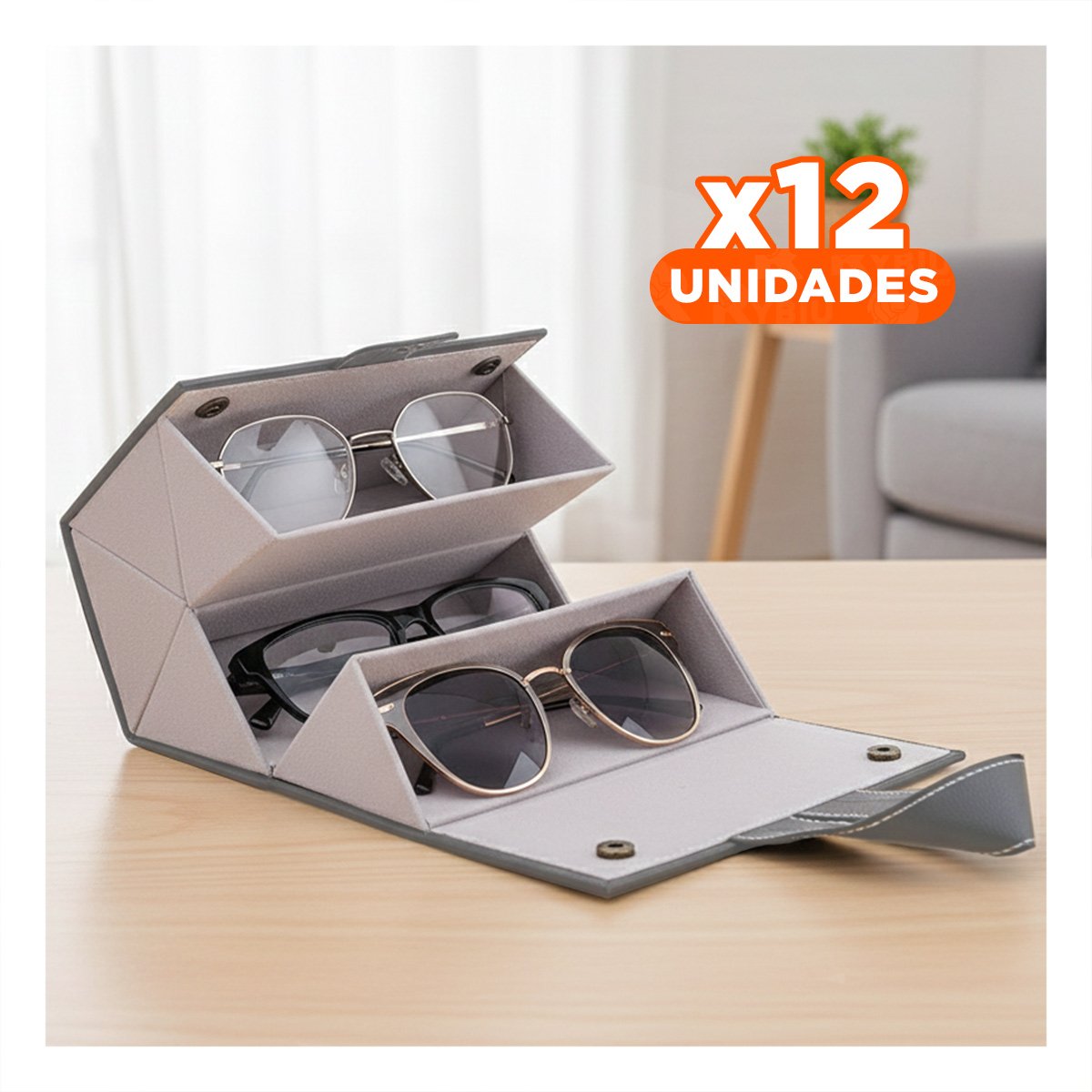 Pack12 Espejo de Tocador Ovalado Doble 17,5x13,5cm Transparente Hogar