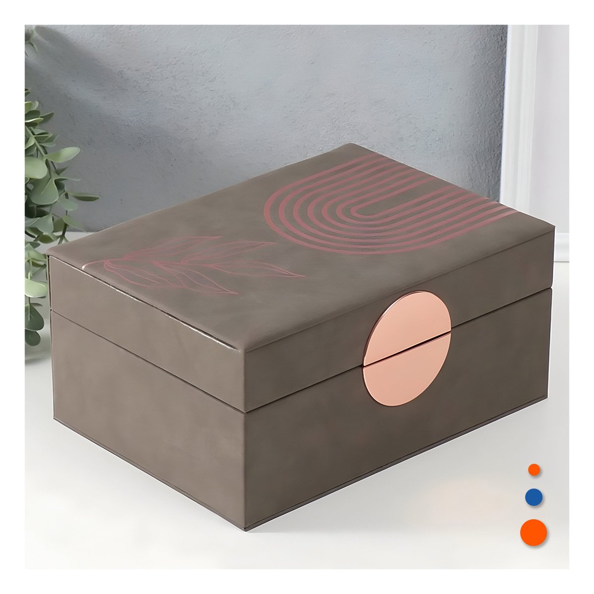 Caja Elegante 2 Niveles 24,5x18x11 cm Verde con Detalles Dorados Y+Ligas Regalo