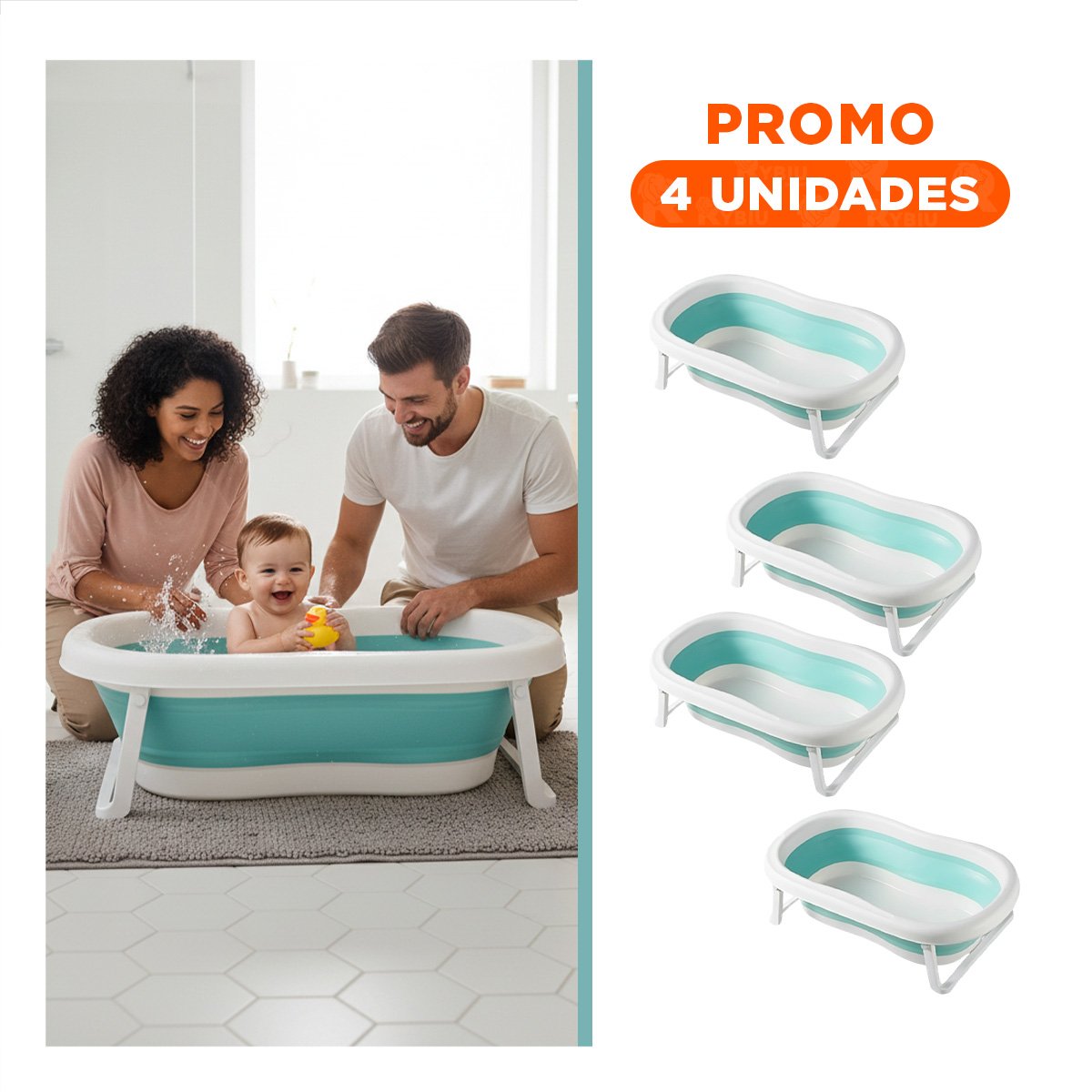 Pack4 Cuadro Plegable para Bebe Segura, Funcional y Facil de Guardar Verde Y+Regalo Sticker
