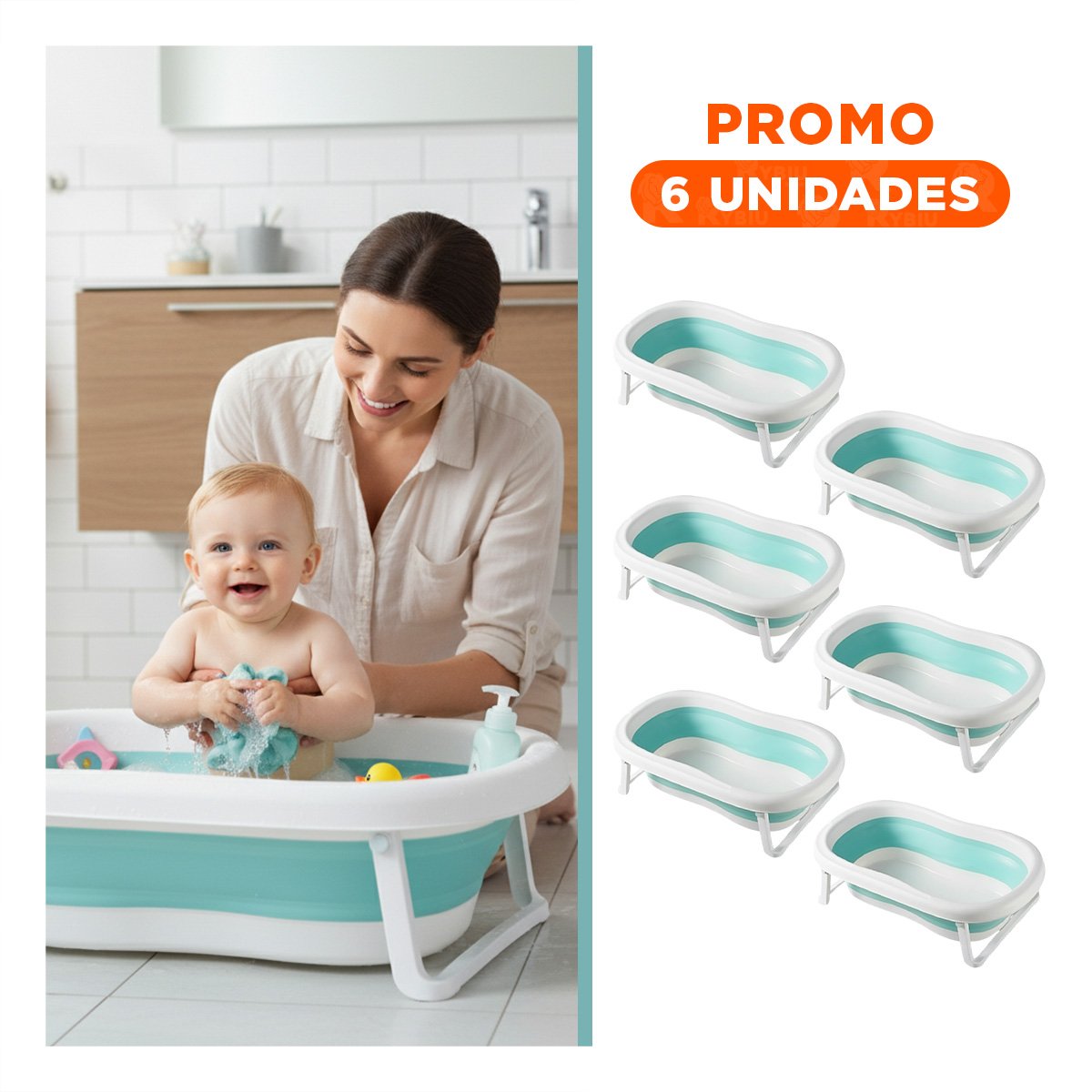 Pack6 Cubo Plegable para Bebe Practico, Ligero y Comodo para el Hogar Verde