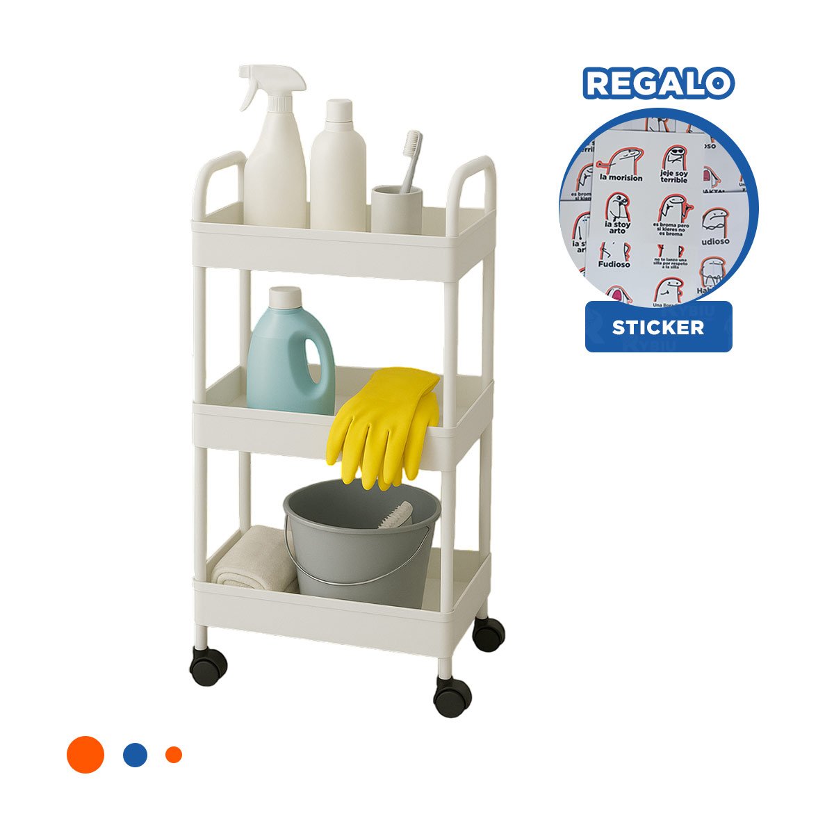 Soporte Vertical de Color Blanco de Tacto Liso para sus Objetos Y+Regalo Sticker