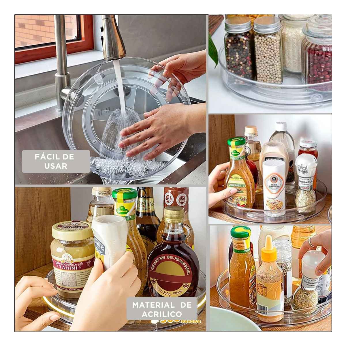 Organizador Giratorio Compacto 29x3.5cm para Cocina Transparente Y+Post It