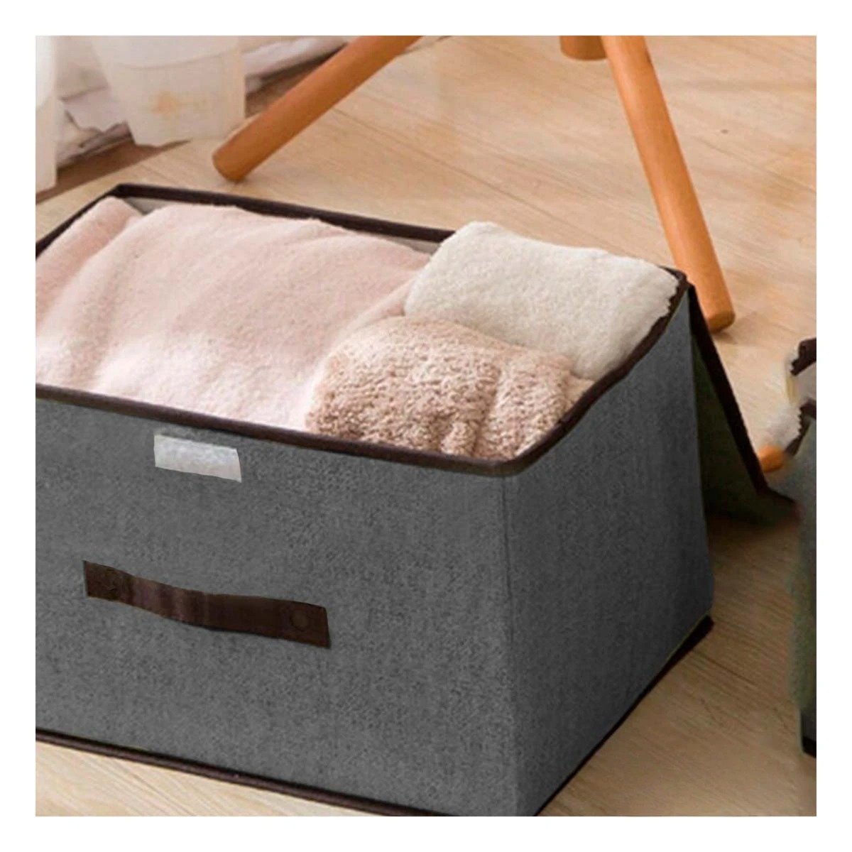 Contenedor Textil Negro 36x24x23cm para Ropa Accesorios y Mas Y+Ligas Regalo