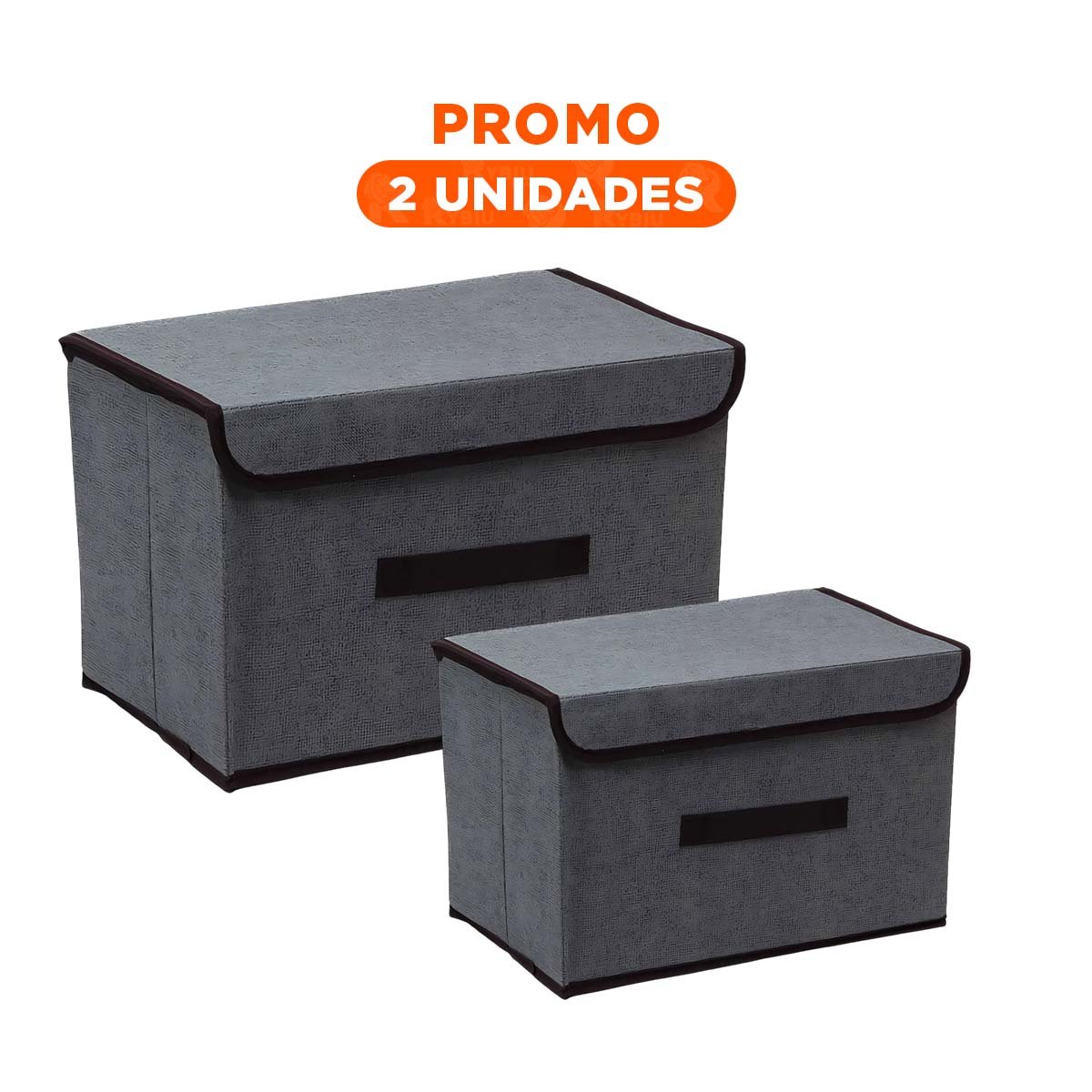 Pack2 Unidad de Almacenaje Tela Negro 36x24x23cm para Espacios Organizados