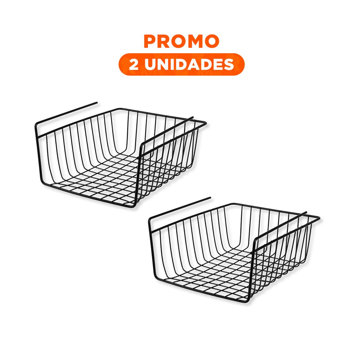 Pack2 Estructura de Almacenaje Metalica Negro 29x20x27cm para Espacios Utiles