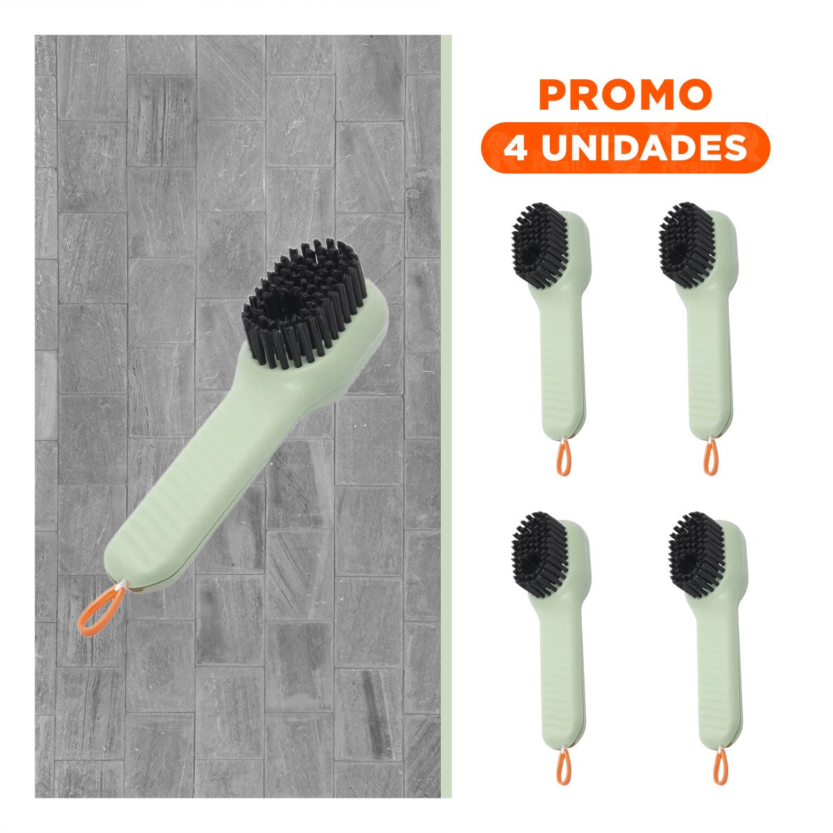 Pack4 Cepillo Dispensador Multifuncional para Limpieza de Cocina Verde